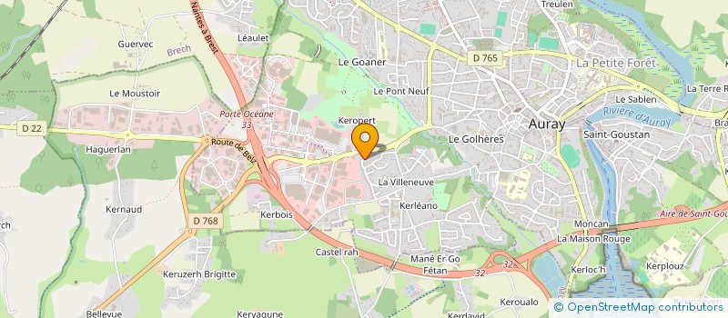 localisation de l'entreprise COUVERTURE ZINGUERIE PERDOUX à AURAY