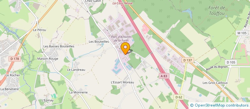 localisation de l'entreprise COUVREURS DE L'ATLANTIQUE à LE BIGNON