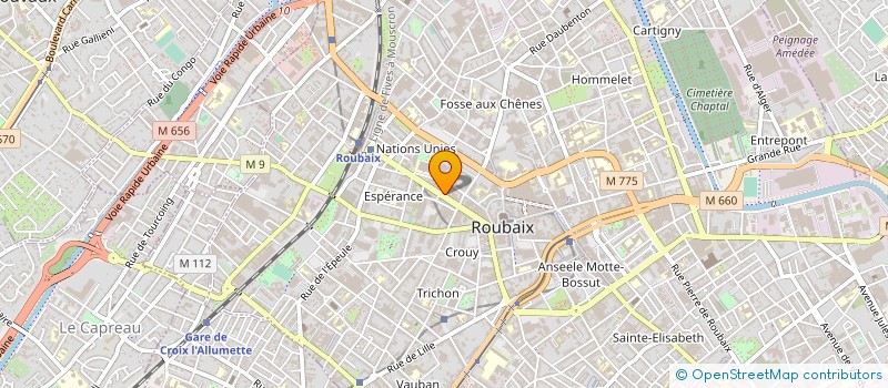 localisation de l'entreprise COVITEX à ROUBAIX