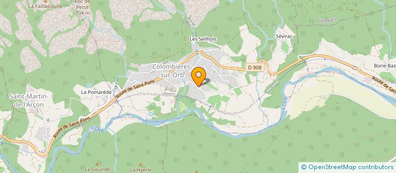 localisation de l'entreprise CP CAROUX à COLOMBIERES-SUR-ORB