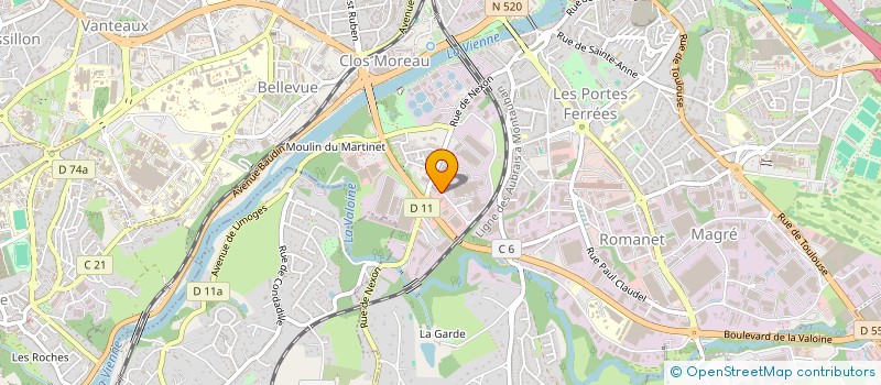 localisation de l'entreprise CP HOLDING à LIMOGES