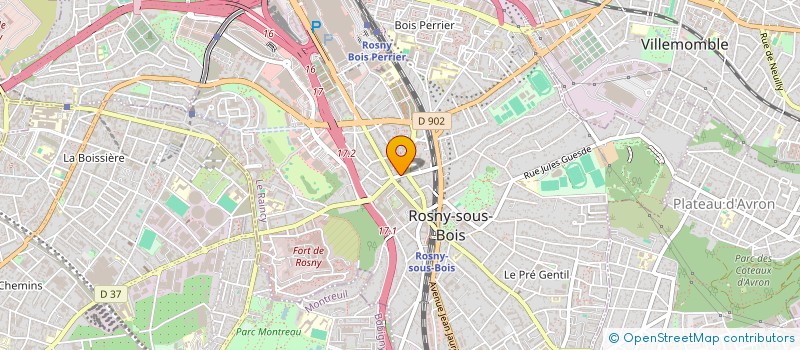 localisation de l'entreprise CPB CONSEIL. PROJETS. BATIMENT à ROSNY-SOUS-BOIS