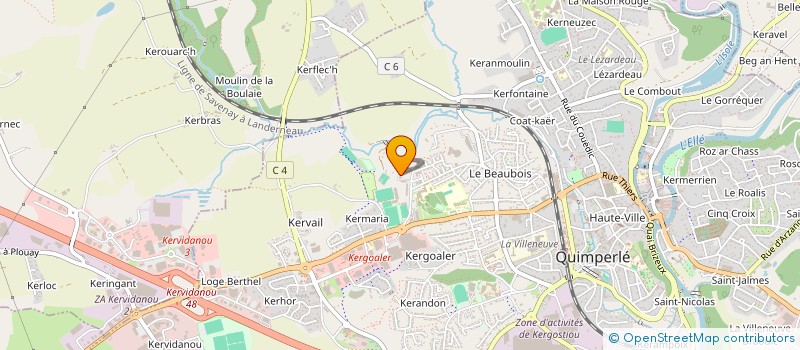 localisation de l'entreprise CPB LAVEUR DE VITRES  QUIMPERLE
