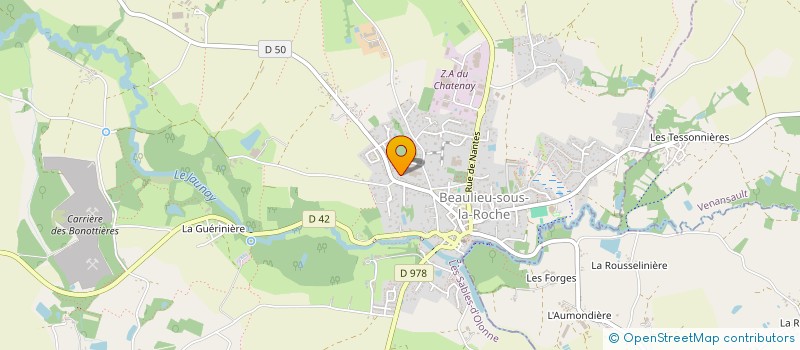 localisation de l'entreprise CPN  LA LINOTTE MELODIEUSE (C.P.N. :CONNAITRE ET PROTEGER LA NATURE)  BEAULIEU-SOUS-LA-ROCHE