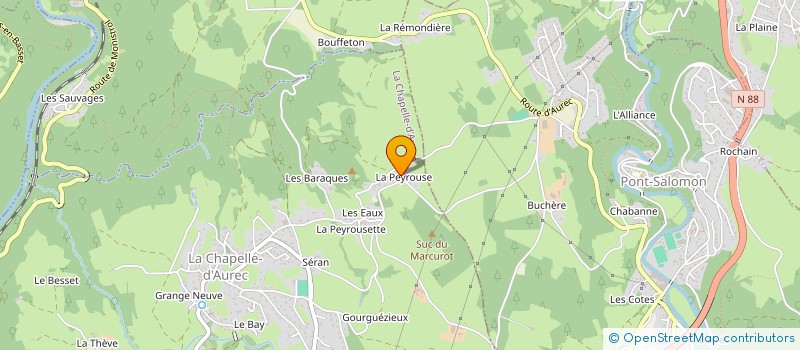 localisation de l'entreprise CR DIFFUSION à LA CHAPELLE D AUREC