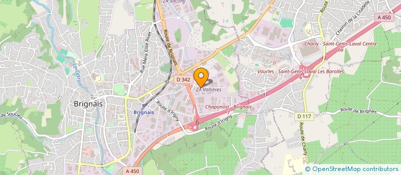 localisation de l'entreprise CRAC CLIMA RHONE ALPES CONCEPT à BRIGNAIS