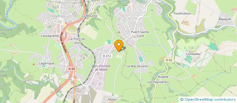 localisation de l'entreprise CRANSAC 31  OLEMPS