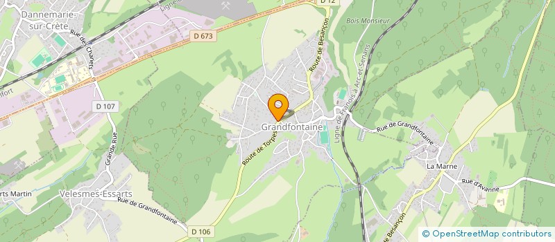 localisation de l'entreprise CREA 25 BTP  GRANDFONTAINE