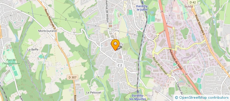 localisation de l'entreprise CREA'COIFFURE à DARDILLY