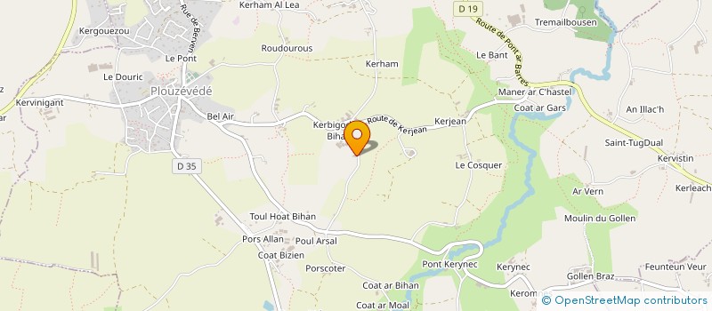 localisation de l'entreprise CREA CONFORT  PLOUZEVEDE