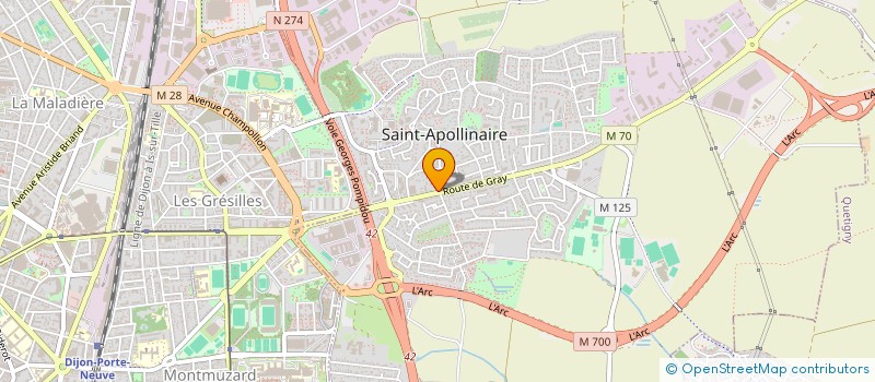 localisation de l'entreprise CREA'FLORE  SAINT-APOLLINAIRE