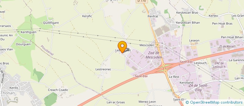 localisation de l'entreprise CREA' ROC PAYSAGE  PLOUDANIEL