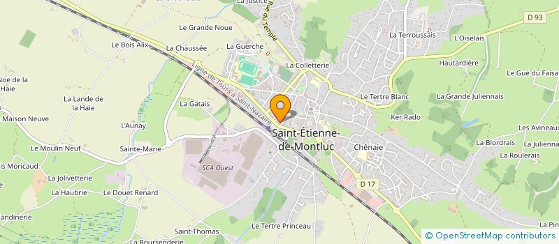localisation de l'entreprise CREA'STORES à SAINT-ETIENNE-DE-MONTLUC
