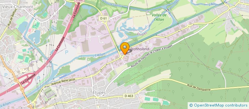 localisation de l'entreprise CREACOM EXPORT  ETUPES