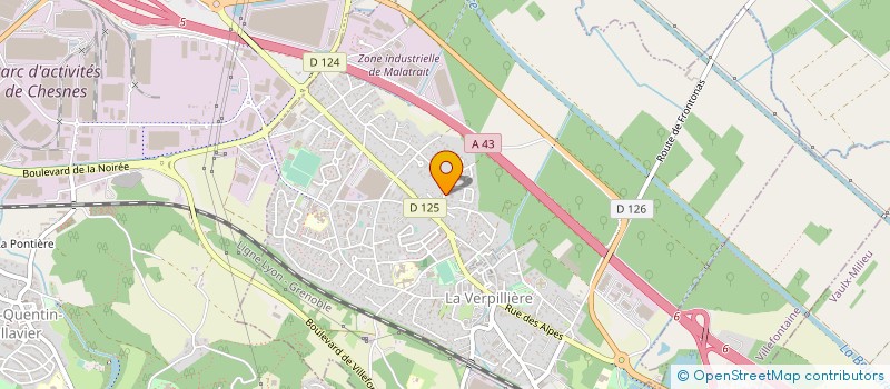 localisation de l'entreprise CREALIS à LA VERPILLIERE