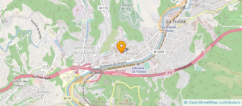 localisation de l'entreprise CREAME (CREATION AMENAGEMENT D'ESPACE INTERIEUR) à NICE