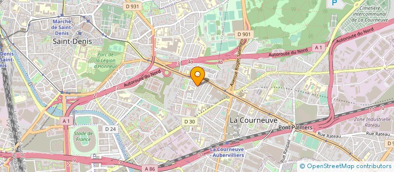 localisation de l'entreprise CREAPLAT à LA COURNEUVE