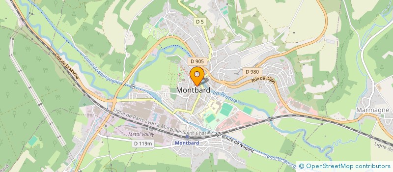 localisation de l'entreprise CREASPORT 21 à MONTBARD