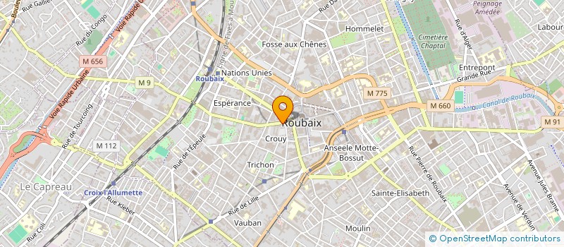 localisation de l'entreprise CREATION D'UN SOIR à ROUBAIX