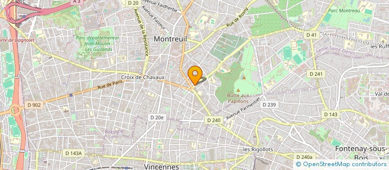localisation de l'entreprise CREATION JACKY à MONTREUIL