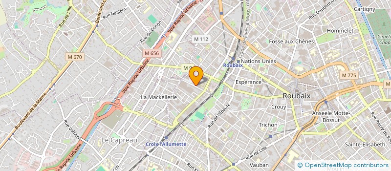 localisation de l'entreprise CREATIONS ARTISANALES EN METALLERIE INNOVANTE  ROUBAIX