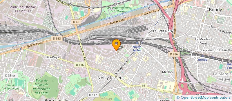 localisation de l'entreprise CREBAT à NOISY-LE-SEC