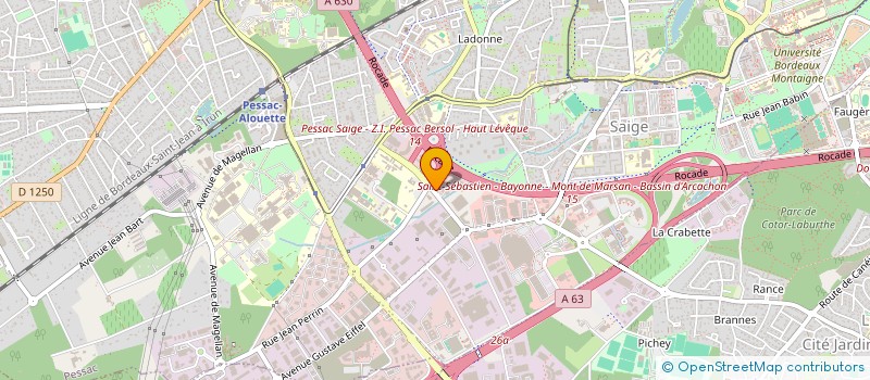 localisation de l'entreprise CREDIT MUTUEL AGRICOLE VITICOLE DU S.O.  PESSAC