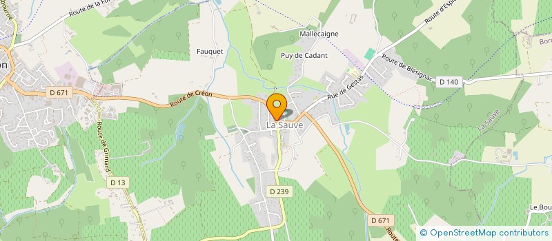 localisation de l'entreprise CREON LE BIO à LA SAUVE