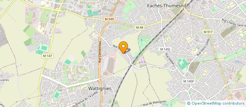 localisation de l'entreprise CREPIN VILLERS 1  WATTIGNIES