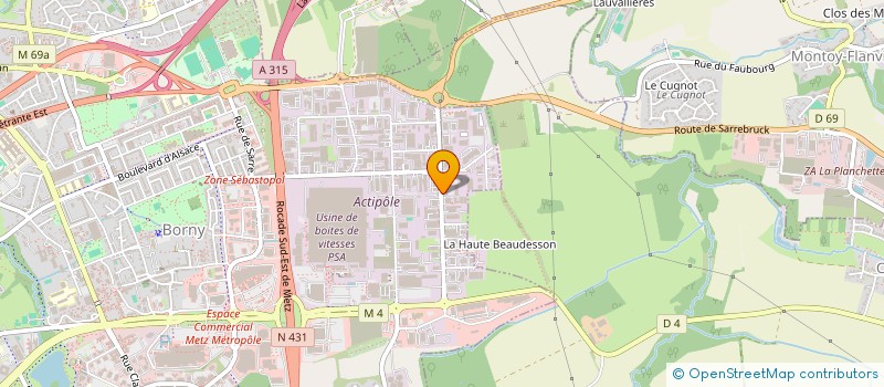 localisation de l'entreprise CREUNIER MATERIEL ET OUTILLAGE  METZ