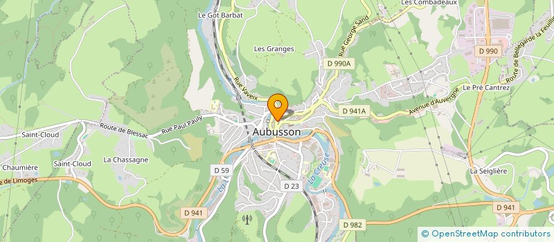 localisation de l'entreprise CREUSE ASSISTANCE SARL à AUBUSSON