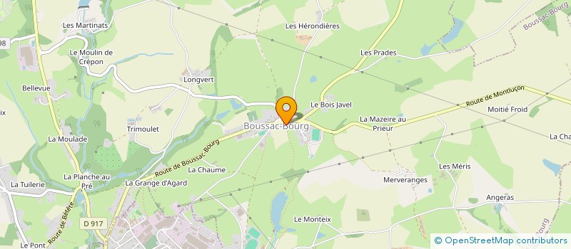 localisation de l'entreprise CREUSE CONFLUENCE à BOUSSAC-BOURG