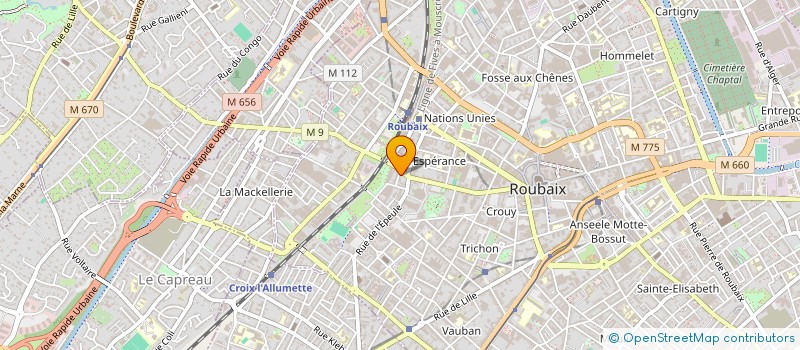 localisation de l'entreprise CRF  ROUBAIX