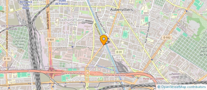 localisation de l'entreprise CRISTAL PRODUCTION  AUBERVILLIERS