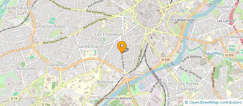 localisation de l'entreprise CROCHAT à LIMOGES