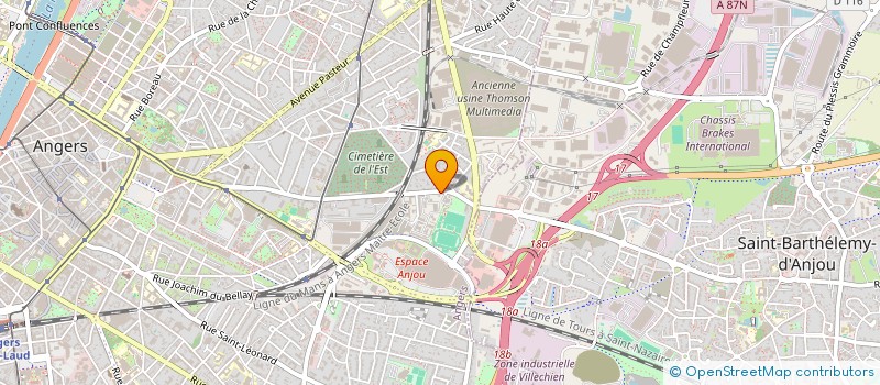 localisation de l'entreprise CROIX BLANCHE OMNI SPORTS LOISIRS JUDO  ANGERS