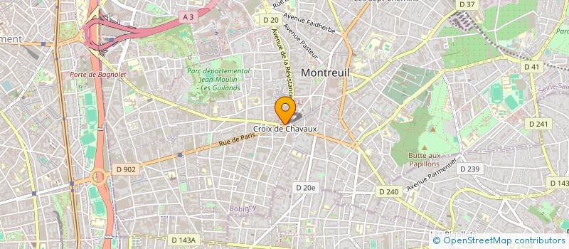 localisation de l'entreprise CROIX DE CHAVAUX INFORMATIQUE à MONTREUIL