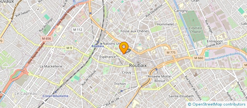localisation de l'entreprise CROMBE JULES SARL  ROUBAIX
