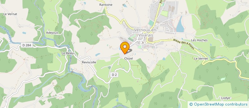 localisation de l'entreprise CROS & FILS à VERNOUX-EN-VIVARAIS