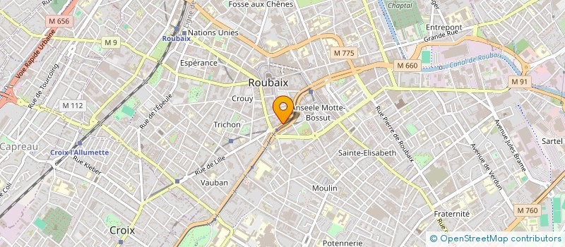 localisation de l'entreprise CRU & CRU ASSOCIES à ROUBAIX