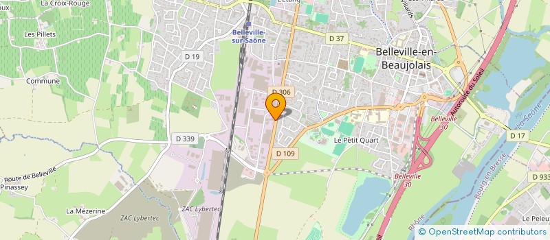 localisation de l'entreprise CRYO SOINS & BIEN ETRE à BELLEVILLE-EN-BEAUJOLAIS