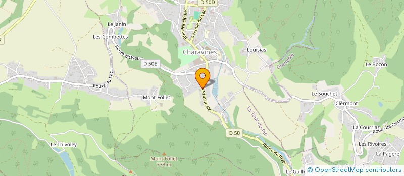 localisation de l'entreprise CS2J  CHARAVINES