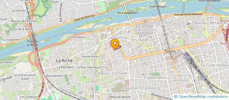 localisation de l'entreprise CTE ACTION SOCIALE ORIGIN. OUTRE-MER...  TOURS