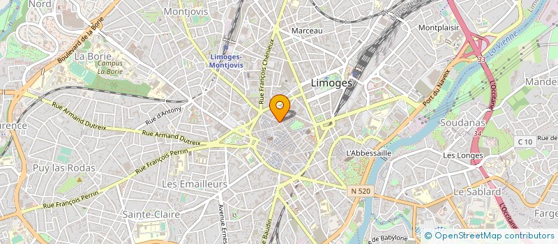 localisation de l'entreprise CTE ENTR BANQUE TARNEAUD à LIMOGES