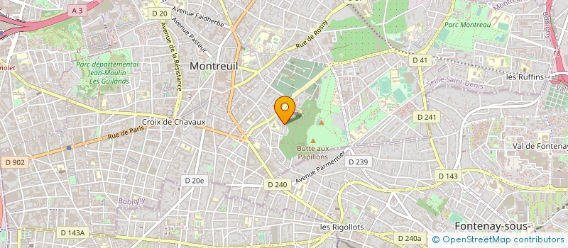 localisation de l'entreprise CTE SEINE ST DENIS FEDER FR CYCLOTOURIS  MONTREUIL