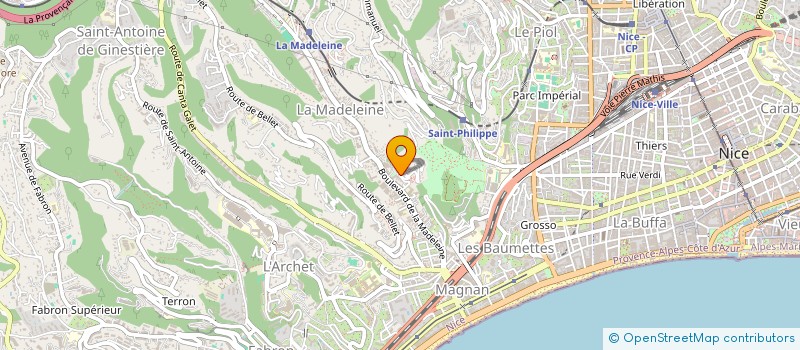 localisation de l'entreprise CTIM ARENES 21 à NICE