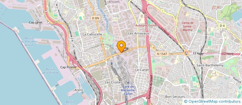 localisation de l'entreprise CTR FORMATION APPRENTI INTERPROF COROT à MARSEILLE
