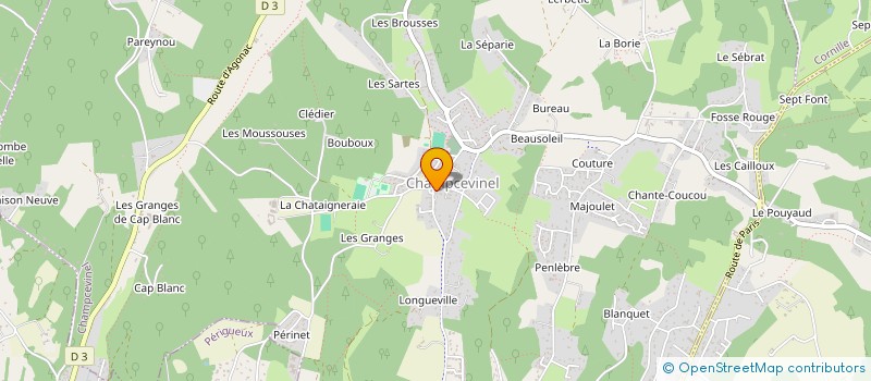 localisation de l'entreprise CTRE COM ACTION SOCIALE CHAMPCEVINEL à CHAMPCEVINEL