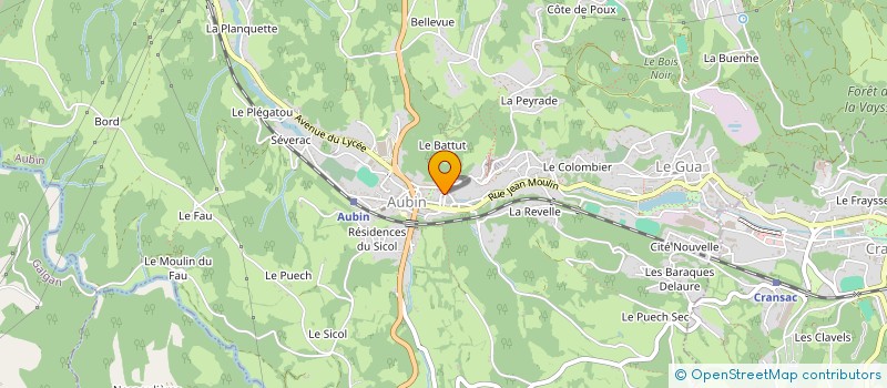 localisation de l'entreprise CTRE COM ACTION SOCIALE DE AUBIN à AUBIN