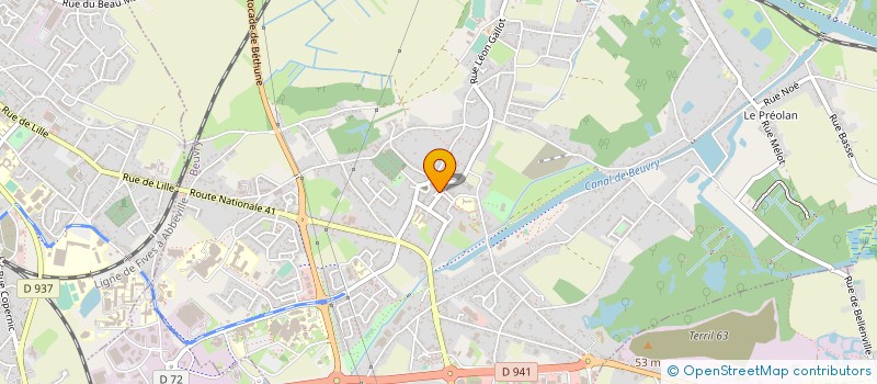 localisation de l'entreprise CTRE COM ACTION SOCIALE DE BEUVRY à BEUVRY